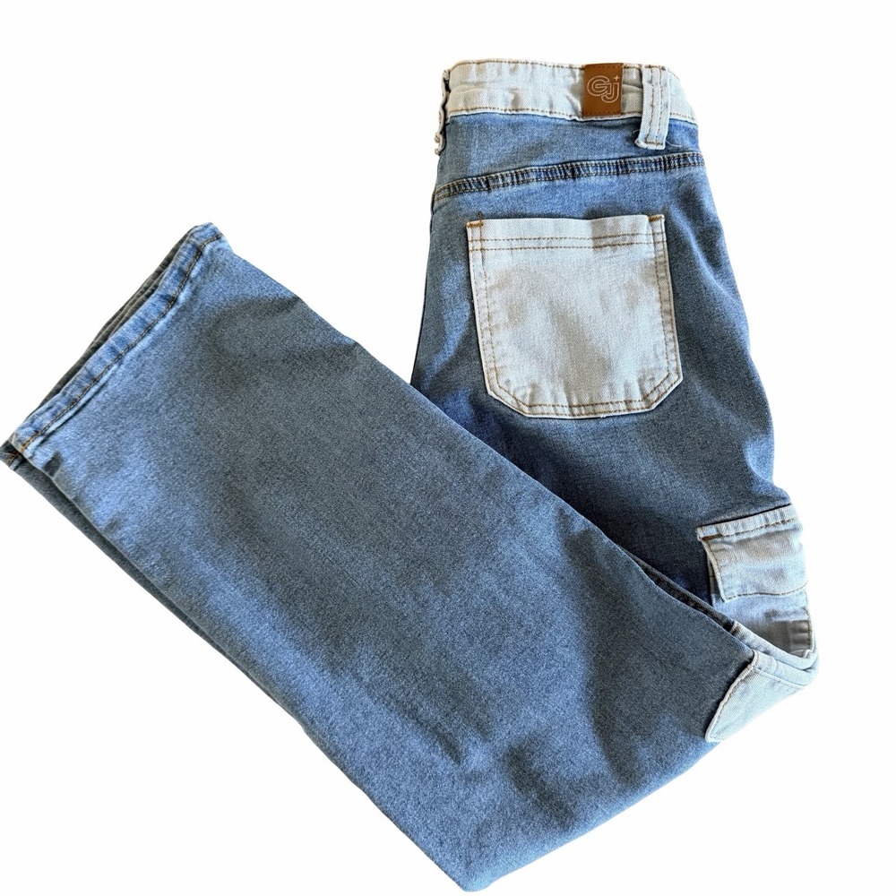 GoGo Jeans Utility Collection Cargo Jeans Sz 1/25 Blue Denim Carpenter‎ Y2K